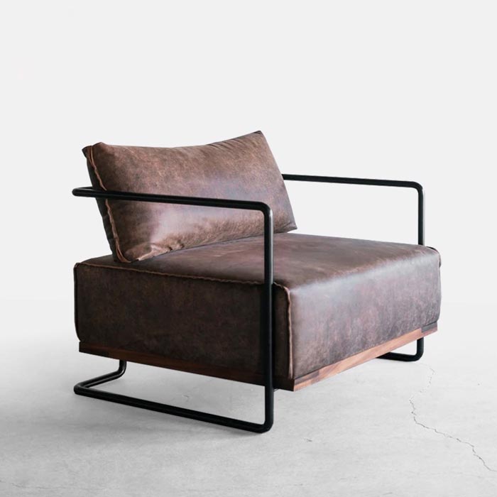 Ghế sofa đơn Colin khung sắt, đệm bọc da êm ái giá rẻ (01/2024)